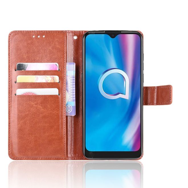 Alcatel 1S (2020) / 3L (2020) Handyhülle - Crazy Horse III Leder Series Case - braun