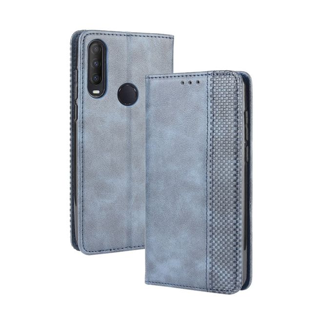Alcatel 1S (2020) / 3L (2020) Handy Hülle - Retro Leder Bookcover Series - blau