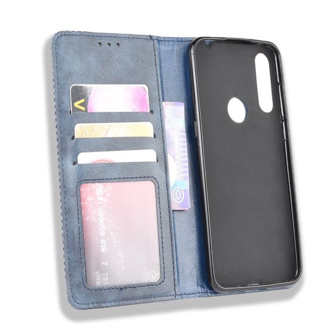 Alcatel 1S (2020) / 3L (2020) Handy Hülle - Retro Leder Bookcover Series - blau