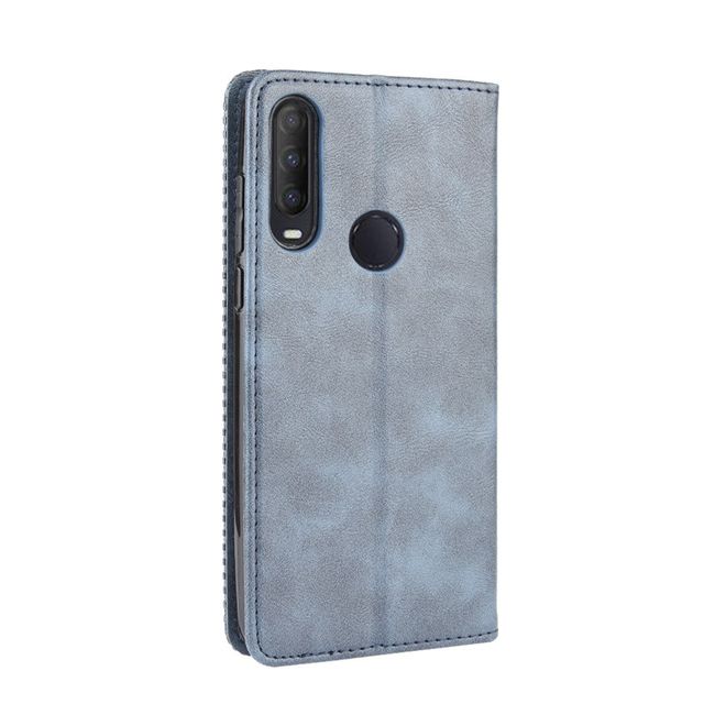 Alcatel 1S (2020) / 3L (2020) Handy Hülle - Retro Leder Bookcover Series - blau
