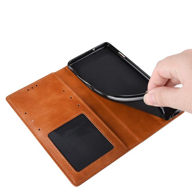 Alcatel 1S (2020) / 3L (2020) Handy Hülle - Retro Leder Bookcover Series - braun