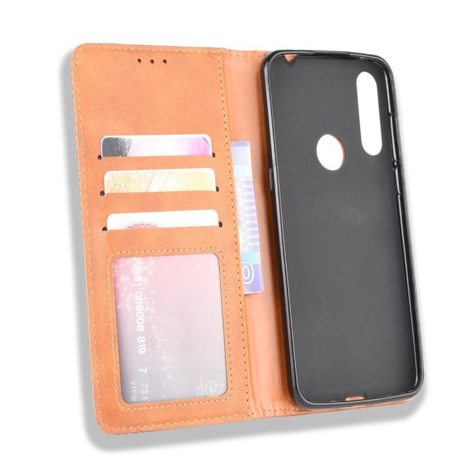 Alcatel 1S (2020) / 3L (2020) Handy Hülle - Retro Leder Bookcover Series - braun