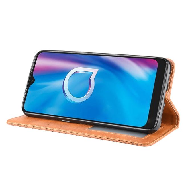 Alcatel 1S (2020) / 3L (2020) Handy Hülle - Retro Leder Bookcover Series - braun