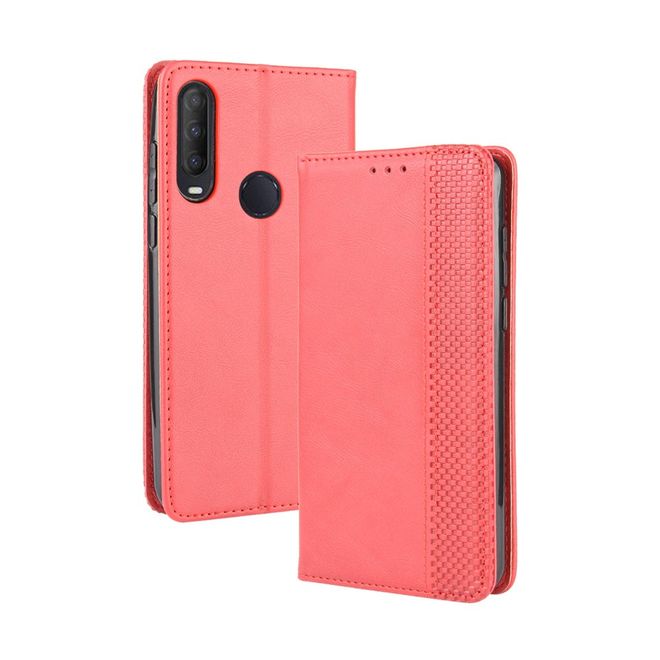 Alcatel 1S (2020) / 3L (2020) Handy Hülle - Retro Leder Bookcover Series - rot
