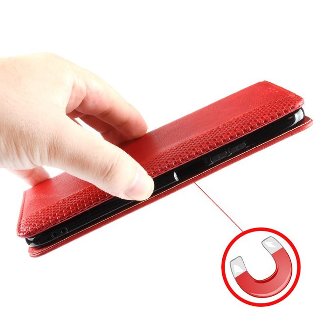 Alcatel 1S (2020) / 3L (2020) Handy Hülle - Retro Leder Bookcover Series - rot