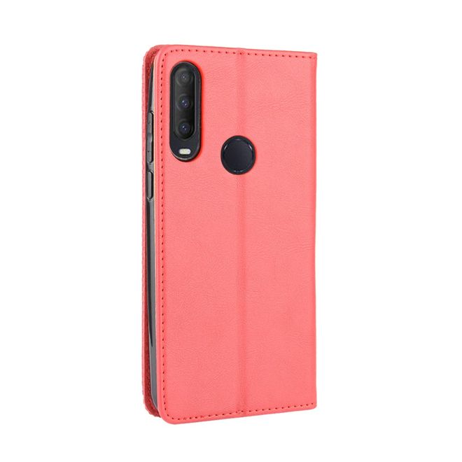 Alcatel 1S (2020) / 3L (2020) Handy Hülle - Retro Leder Bookcover Series - rot