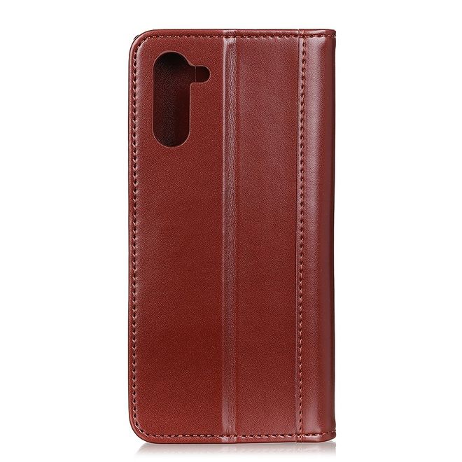 OnePlus Nord Handy Hülle - Classic V Leder Bookcover Series - braun