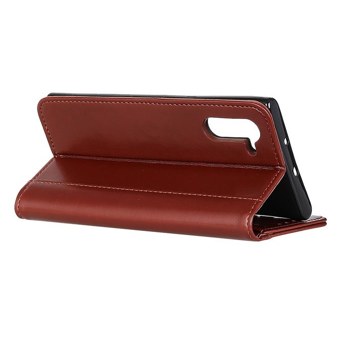 OnePlus Nord Handy Hülle - Classic V Leder Bookcover Series - braun