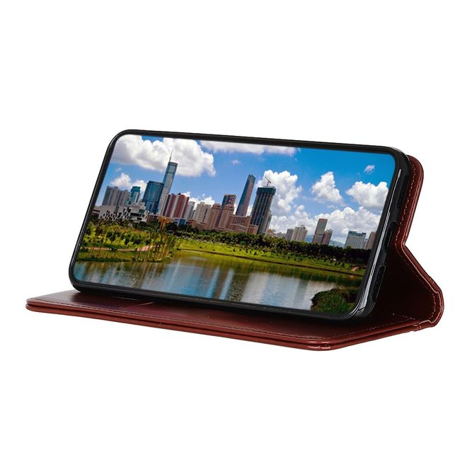 OnePlus Nord Handy Hülle - Classic V Leder Bookcover Series - braun