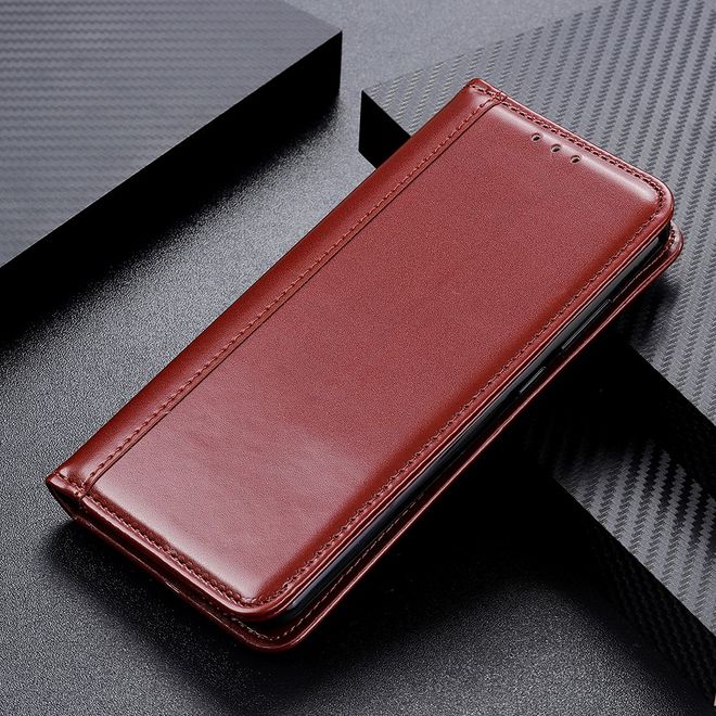 OnePlus Nord Handy Hülle - Classic V Leder Bookcover Series - braun