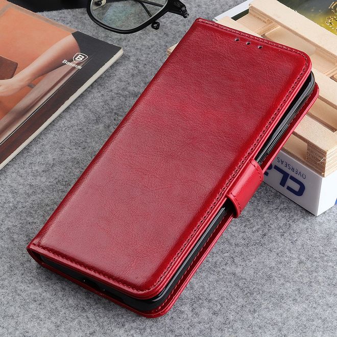 OnePlus Nord Handyhülle - Crazy Horse Leder Bookcover Series - rot