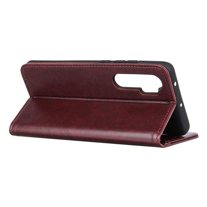 OnePlus Nord Handyhülle - Crazy Horse Leder Bookcover Series - braun