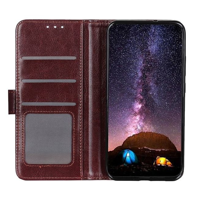 OnePlus Nord Handyhülle - Crazy Horse Leder Bookcover Series - braun