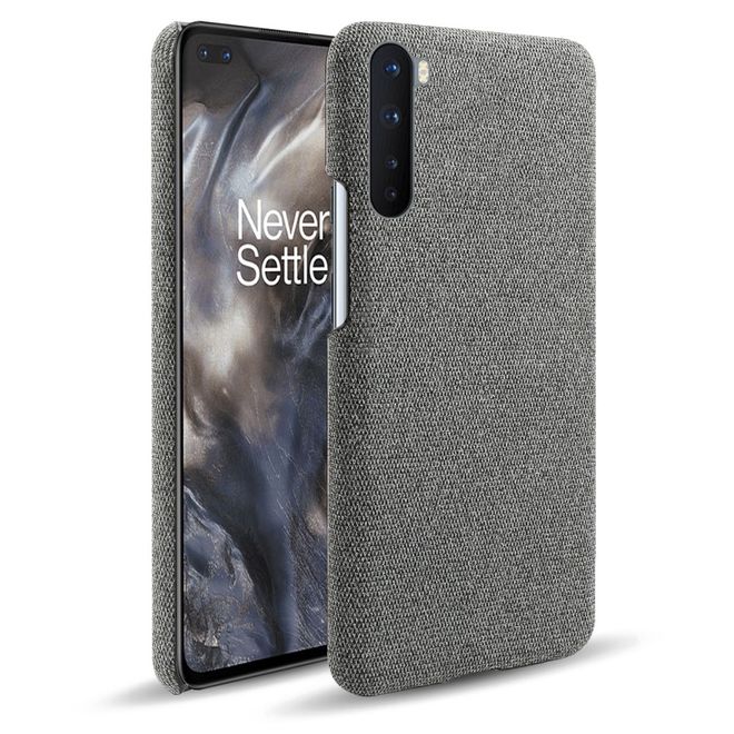 OnePlus Nord Handy Hülle - Hardcase mit Stoffrückseite - dunkelgrau