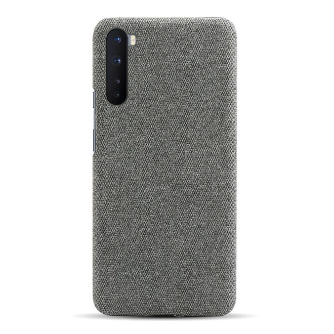 OnePlus Nord Handy Hülle - Hardcase mit Stoffrückseite - dunkelgrau