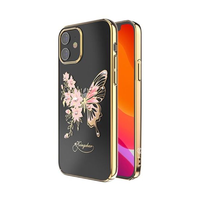 Kingxbar - iPhone 12 mini Schutzhülle - Case mit Swarovski Kristallen - Butterfly Series - gold