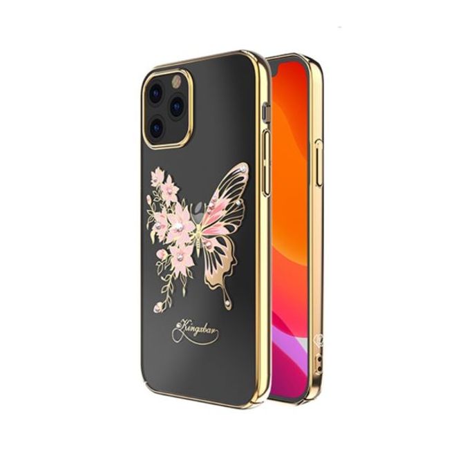Kingxbar - iPhone 12 / iPhone 12 Pro Schutzhülle - Case mit Swarovski Kristallen - Butterfly Series - gold