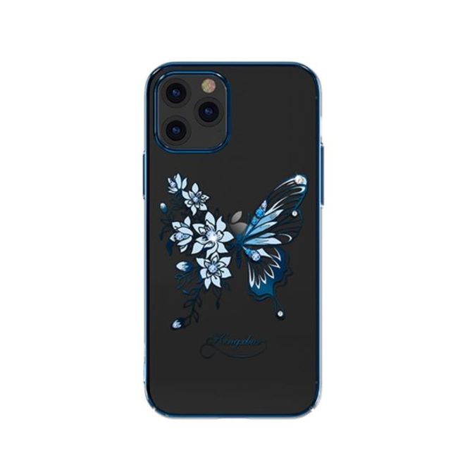 Kingxbar - iPhone 12 Pro Max Schutzhülle - Case mit Swarovski Kristallen - Butterfly Series - blau