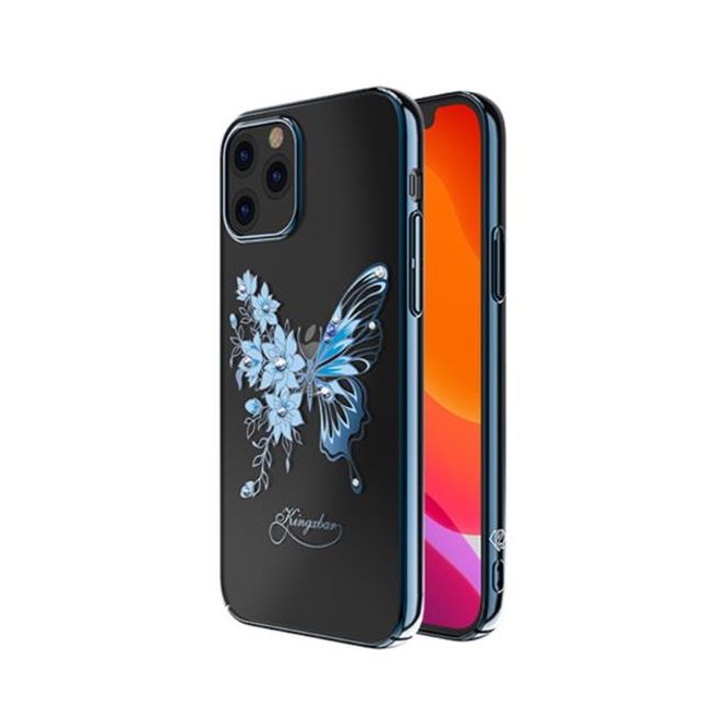 Kingxbar - iPhone 12 Pro Max Schutzhülle - Case mit Swarovski Kristallen - Butterfly Series - blau