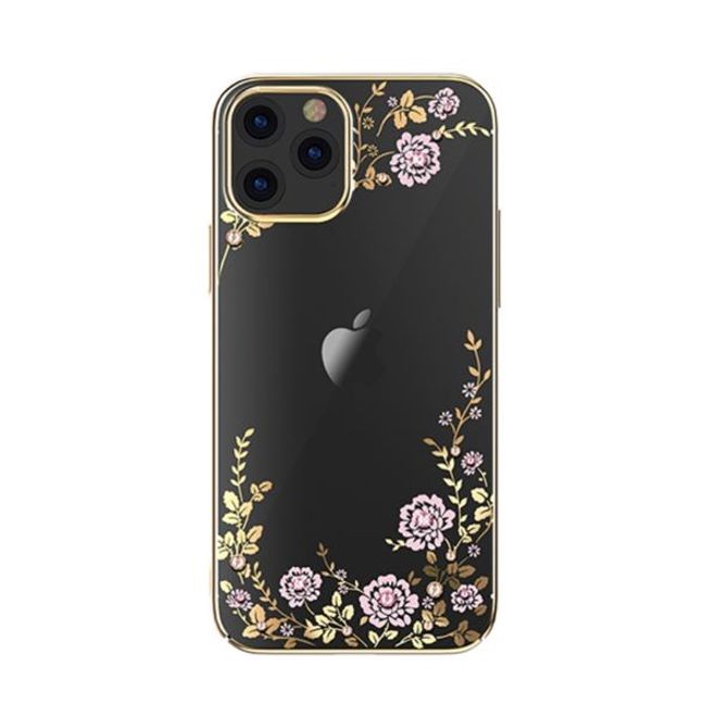 Kingxbar - iPhone 12 Pro Max Schutzhülle - Case mit Swarovski Kristallen - Flora Series - gold
