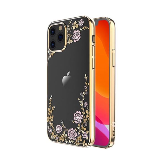 Kingxbar - iPhone 12 Pro Max Schutzhülle - Case mit Swarovski Kristallen - Flora Series - gold