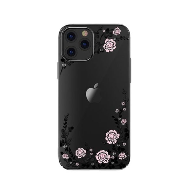 Kingxbar - iPhone 12 / iPhone 12 Pro Schutzhülle - Case mit Swarovski Kristallen - Flora Series - schwarz