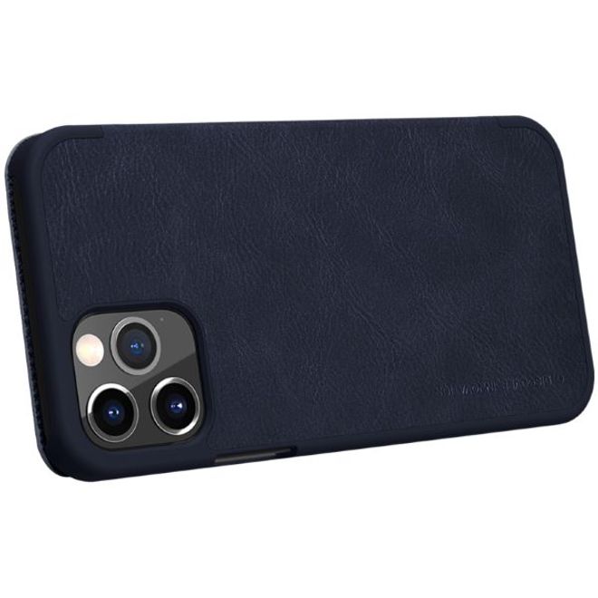 Nillkin - iPhone 12 / iPhone 12 Pro Hülle - Leder Book Case - Qin Series - blau