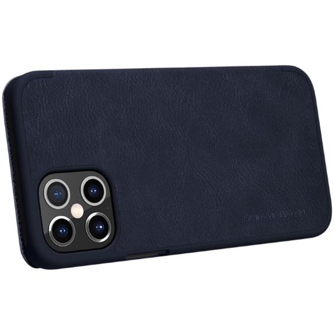 Nillkin - iPhone 12 Pro Max Hülle - Leder Book Case - Qin Series - blau