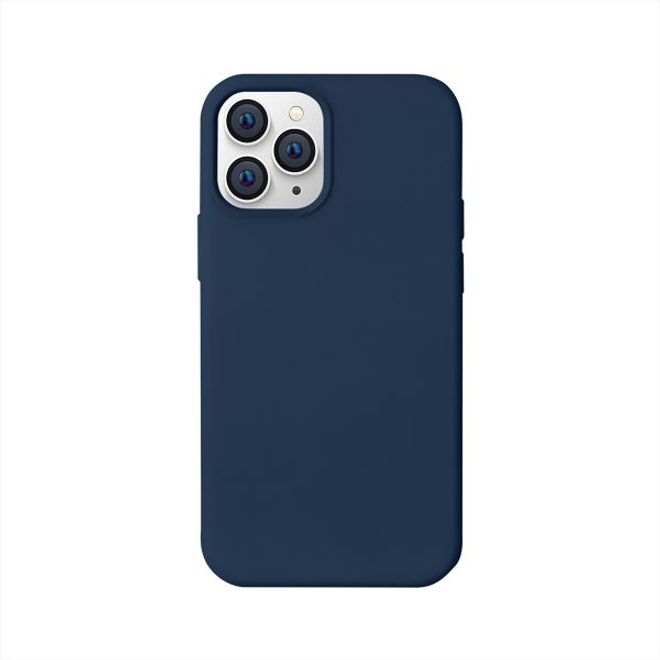 Coque pour iPhone 12 mini - Série Silicone Liquide - bleu foncé