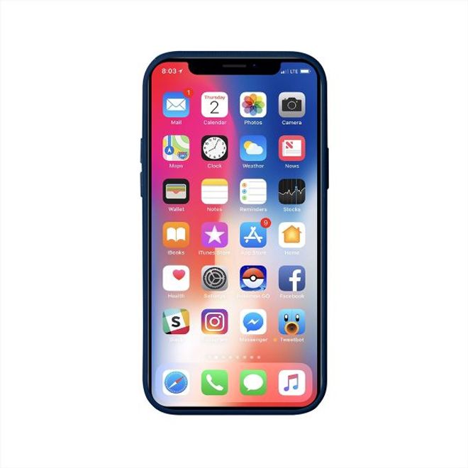 Coque pour iPhone 12 mini - Série Silicone Liquide - bleu foncé