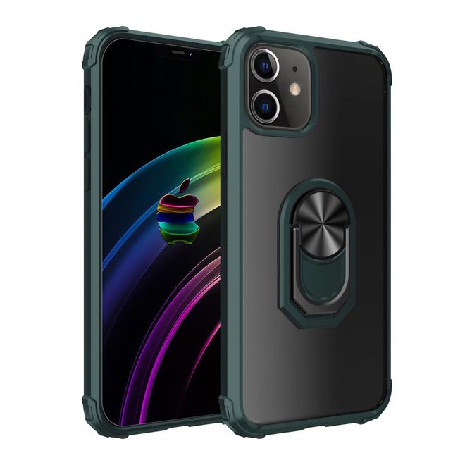 iPhone 12 Pro Max Handyhülle - Kickstand Hybrid TPU Case - dunkelgrün