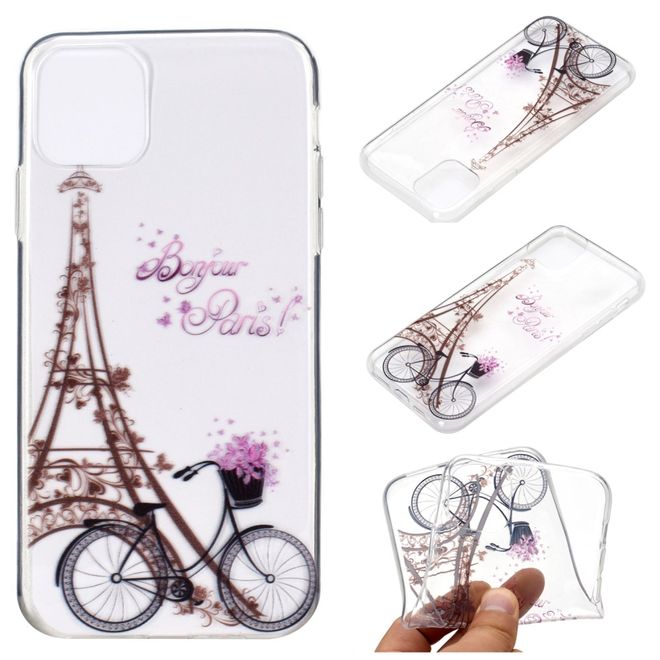 iPhone 12 Pro Max Handyhülle - Softcase Image Plastik Series - Fahrrad und Eiffelturm