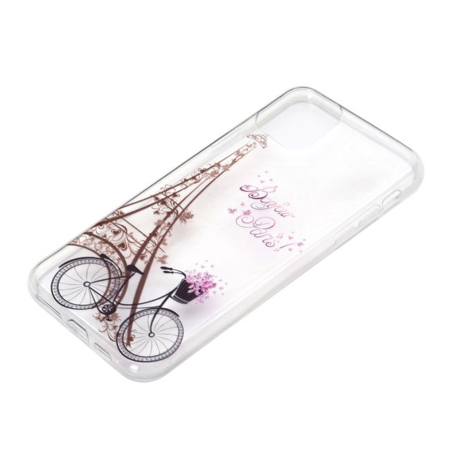iPhone 12 Pro Max Handyhülle - Softcase Image Plastik Series - Fahrrad und Eiffelturm