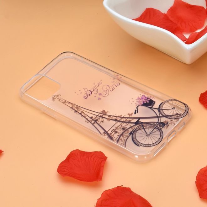 iPhone 12 Pro Max Handyhülle - Softcase Image Plastik Series - Fahrrad und Eiffelturm