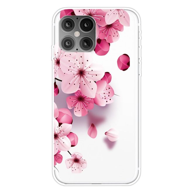 iPhone 12 Pro Max Handyhülle - Softcase Image Plastik Series - pinke Blumen