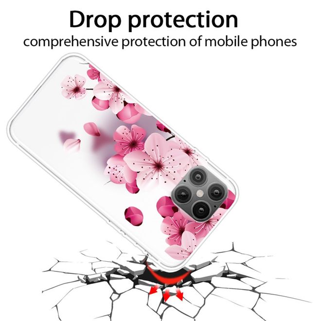 iPhone 12 Pro Max Handyhülle - Softcase Image Plastik Series - pinke Blumen