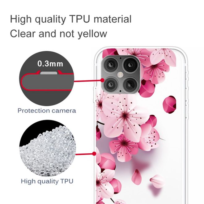iPhone 12 Pro Max Handyhülle - Softcase Image Plastik Series - pinke Blumen