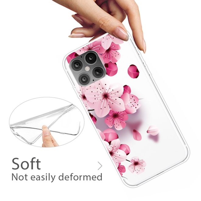 iPhone 12 Pro Max Handyhülle - Softcase Image Plastik Series - pinke Blumen