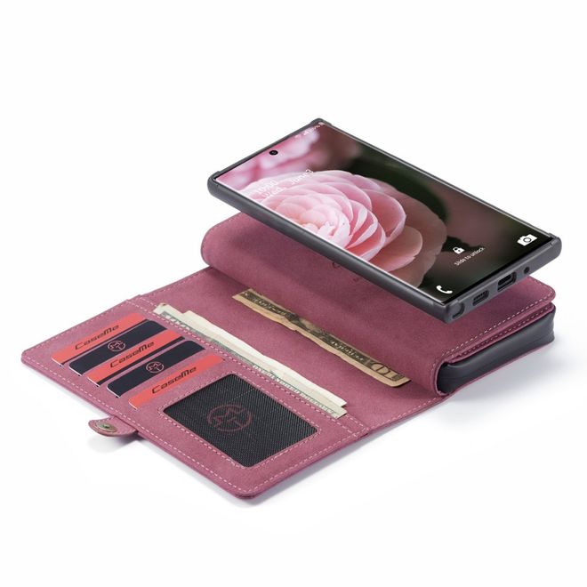 Caseme - Samsung Galaxy Note 20 Ultra Hülle - Leder Wallet Case - abnehmbares Backcover - rot