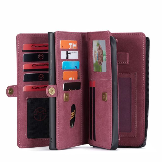 Caseme - Samsung Galaxy Note 20 Ultra Hülle - Leder Wallet Case - abnehmbares Backcover - rot