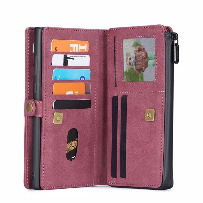 Caseme - Samsung Galaxy Note 20 Ultra Hülle - Leder Wallet Case - abnehmbares Backcover - rot