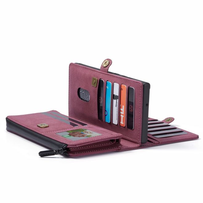 Caseme - Samsung Galaxy Note 20 Ultra Hülle - Leder Wallet Case - abnehmbares Backcover - rot