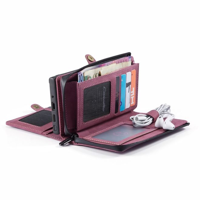 Caseme - Samsung Galaxy Note 20 Ultra Hülle - Leder Wallet Case - abnehmbares Backcover - rot