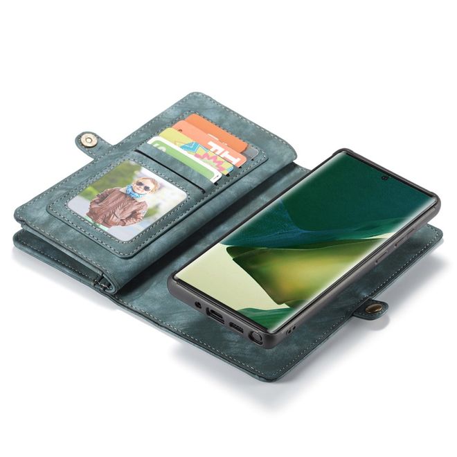 Caseme - Samsung Galaxy Note 20 Ultra Handyhülle - Leder Portemonnaie mit abnehmbarer Plastik Hülle - blau