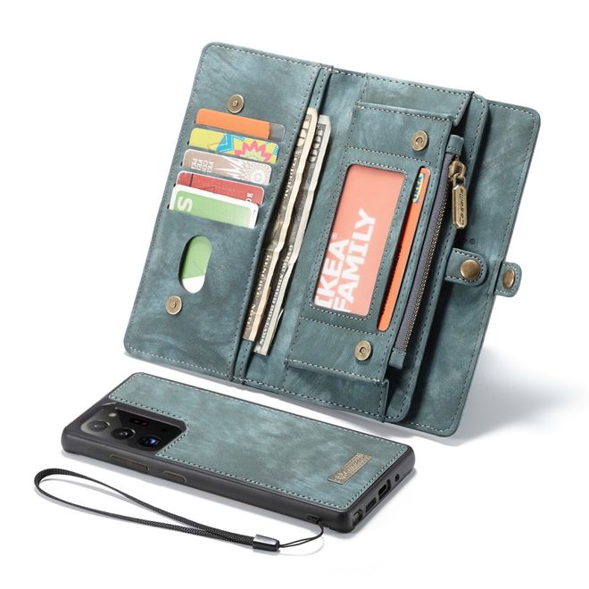 Caseme - Samsung Galaxy Note 20 Ultra Handyhülle - Leder Portemonnaie mit abnehmbarer Plastik Hülle - blau