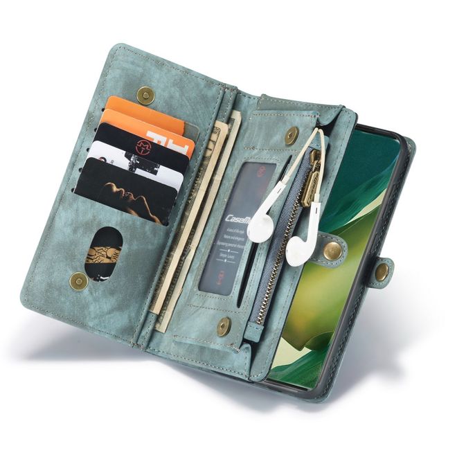 Caseme - Samsung Galaxy Note 20 Ultra Handyhülle - Leder Portemonnaie mit abnehmbarer Plastik Hülle - blau