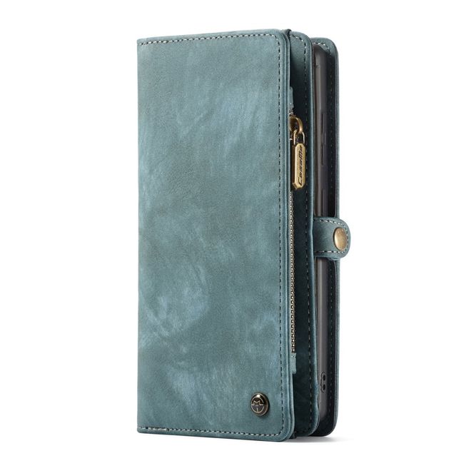 Caseme - Samsung Galaxy Note 20 Ultra Handyhülle - Leder Portemonnaie mit abnehmbarer Plastik Hülle - blau