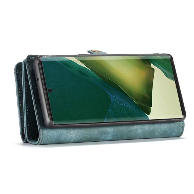 Caseme - Samsung Galaxy Note 20 Ultra Handyhülle - Leder Portemonnaie mit abnehmbarer Plastik Hülle - blau