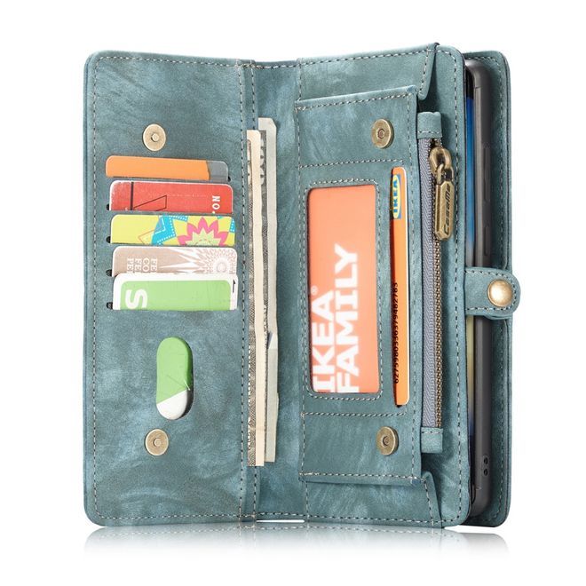 Caseme - Samsung Galaxy Note 20 Ultra Handyhülle - Leder Portemonnaie mit abnehmbarer Plastik Hülle - blau