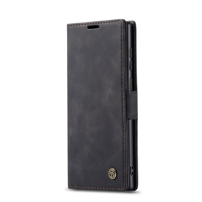 Caseme - Samsung Galaxy Note 20 Hülle - Leder Flip Wallet Case - schwarz